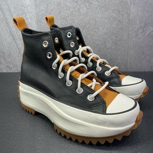 Converse Run Star Hike High Womens Leather Black Saffron Yellow